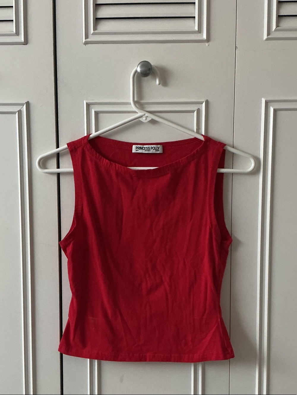 Princess Polly Red Sleeveless Crop Tank